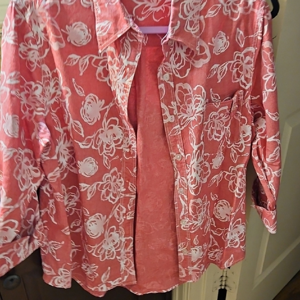 Coldwater Creek Pink Floral Jacket